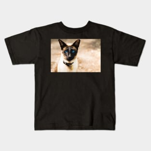 Siamese cat portrait Kids T-Shirt